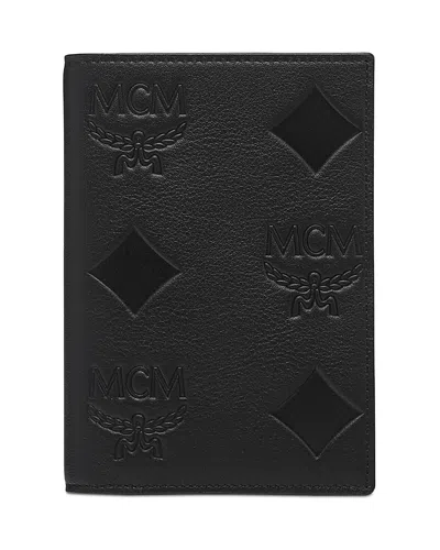 Mcm Ottomar Embossed Leather Passport Holder