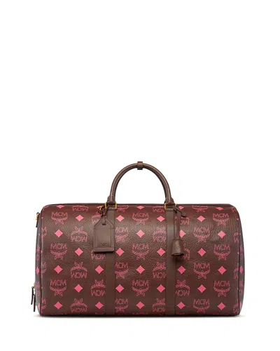 Mcm Ottomar Large Leather Weekender Bag In Brown