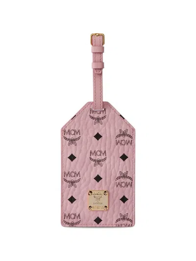 Mcm Ottomar Logo-plaque Luggage Tag In Pink