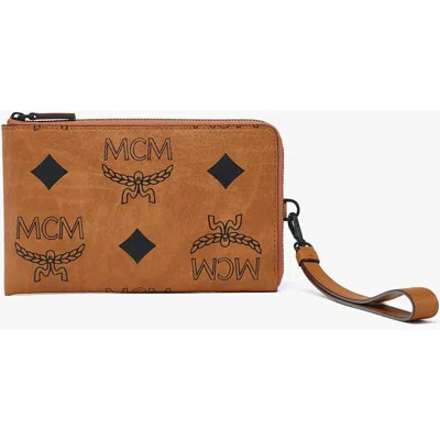 Mcm Ottomar Passport Holder In Cognac