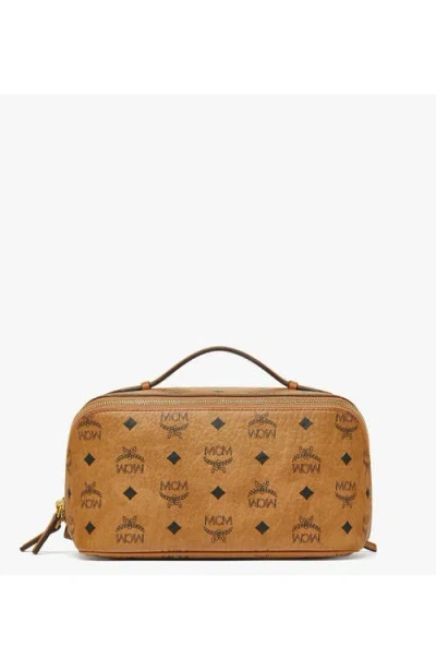 Mcm Ottomar Toiletry Bag In Cognac