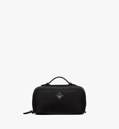 Mcm Ottomar Toiletry Bag In Econyl And Leather In Black