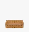 Mcm Ottomar Travel Case In Visetos In Cognac