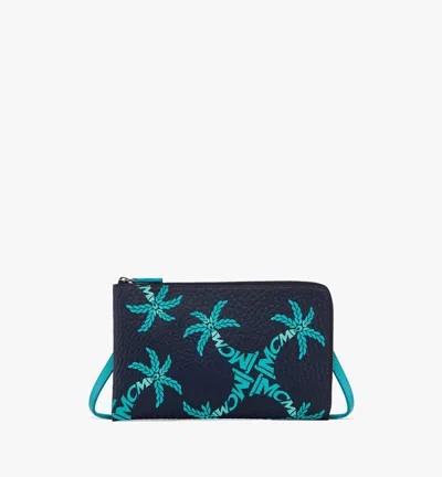 Mcm Ottomar Travel Pouch In Palm Canvas In Black