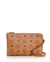 Mcm Ottomar Visetos Travel Document Case Crossbody In Cognac