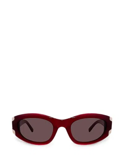 Mcm Oval-frame Sunglasses In Burgundy
