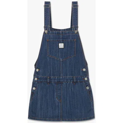 Mcm Overall Skirt In Lurex Denim In Blue