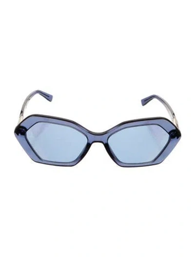 Pre-owned Mcm Oversize Tinted Sunglasses In Blue