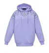 Mcm Oversized Hooded Sweatshirt With Bandana Monogram Print In Purple