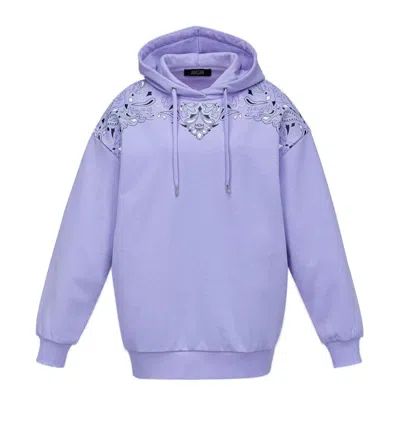 Mcm Oversized Hooded Sweatshirt With Bandana Monogram Print In Purple