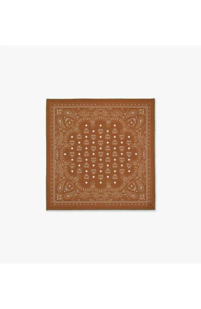 Mcm Paisley Cotton-silk Scarf In Cognac