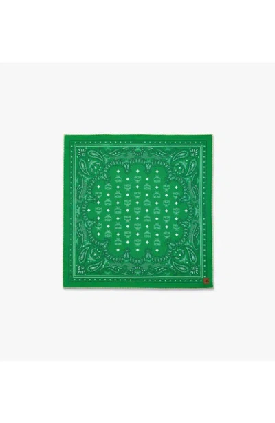 Mcm Paisley Cotton-silk Scarf In Green