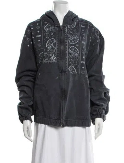Pre-owned Mcm Paisley Print Jacket In Grey