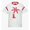 Mcm Palm Logo T-shirt In Organic Cotton In White