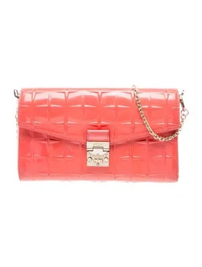 Pre-owned Mcm Patent Leather Clutch In Pink