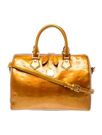 Pre-owned Mcm Patent Leather Shoulder Bag In Multi