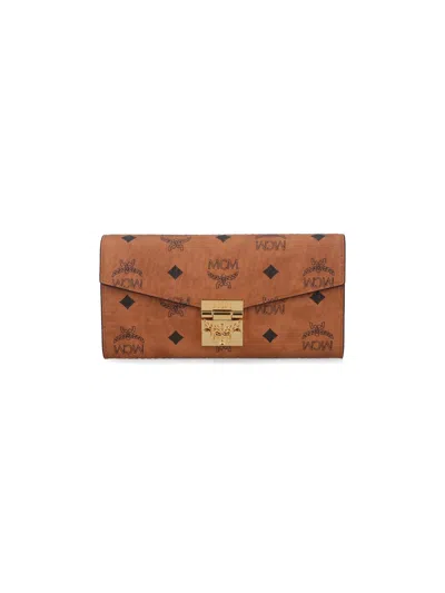 Mcm "patricia" Chain Wallet In Brown