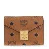 Mcm Patricia Visetos Trifold Wallet In Cognac In Brown