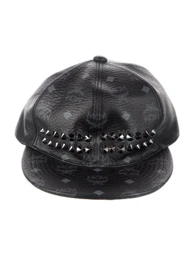 Pre-owned Mcm Patterned Baseball Hat In Black