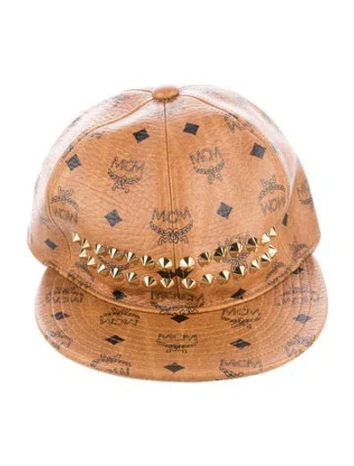 Pre-owned Mcm Patterned Baseball Hat W/tags In Brown