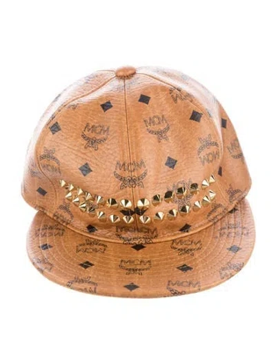 Pre-owned Mcm Patterned Baseball Hat W/tags In Brown
