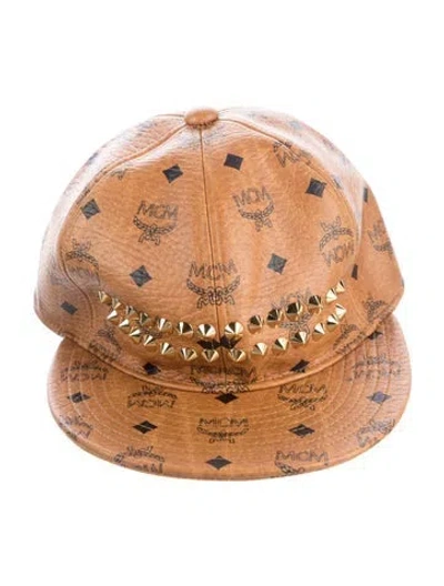 Pre-owned Mcm Patterned Baseball Hat W/tags In Brown