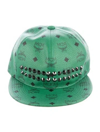 Pre-owned Mcm Patterned Baseball Hat W/tags In Green