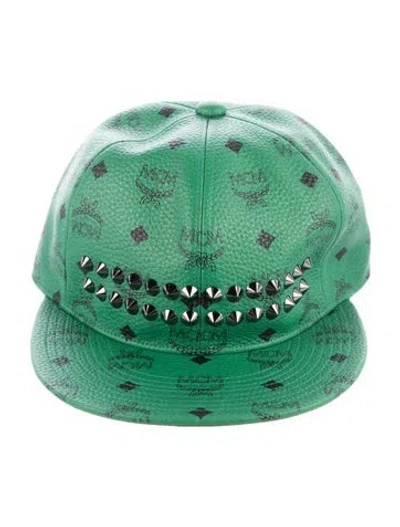 Pre-owned Mcm Patterned Baseball Hat W/tags In Green