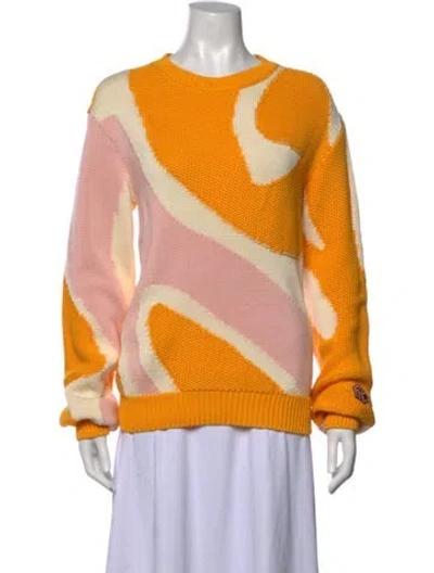 Pre-owned Mcm Patterned Crew Neck Sweater In Yellow