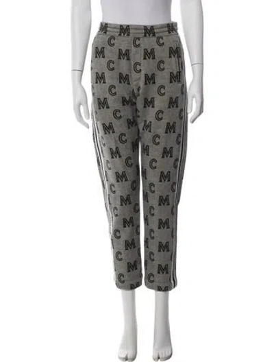 Pre-owned Mcm Patterned Straight Leg Pants In Gray