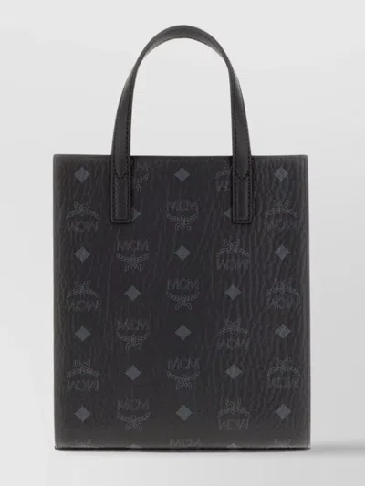 Mcm Pebble Synthetic Leather Handbag With Detachable Strap In Black