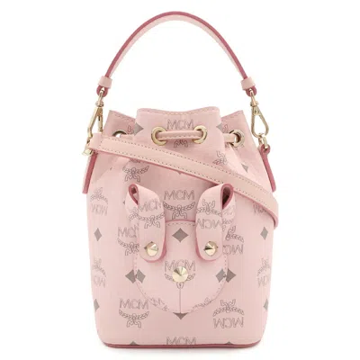 Pre-owned Mcm Pink Coated Canvas Leather Handbag Shoulder Bag ()