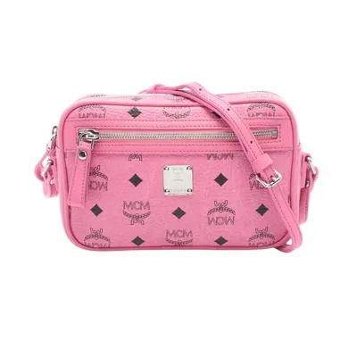 Pre-owned Mcm Pink Coated Canvas Leather Shoulder Bag ()