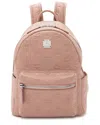 Mcm Embossed Leather Small Backpack In Pink