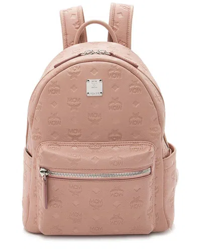 MCM MCM PINK LEATHER EMBOSSED SMALL BACKPACK (AUTHENTIC PRE-LOVED)