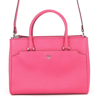 Pre-owned Mcm Pink Leather Handbag Tote Bag ()