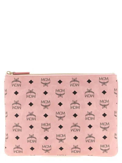 Mcm Pink Logo Medium Crossbody Bag