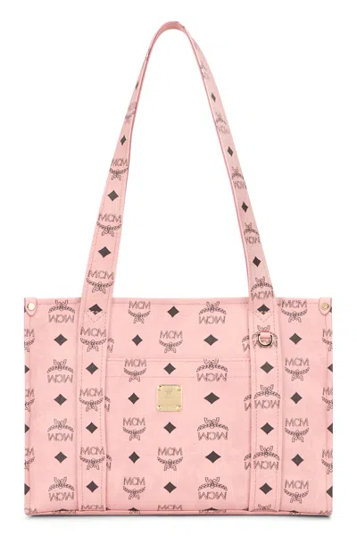 Mcm Pink Logo-embellished Tote Handbag With Shoulder Handles