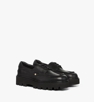 Mcm Platform Loafers In Calfskin In Black