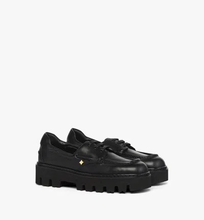 Mcm Platform Loafers In Calfskin In Black