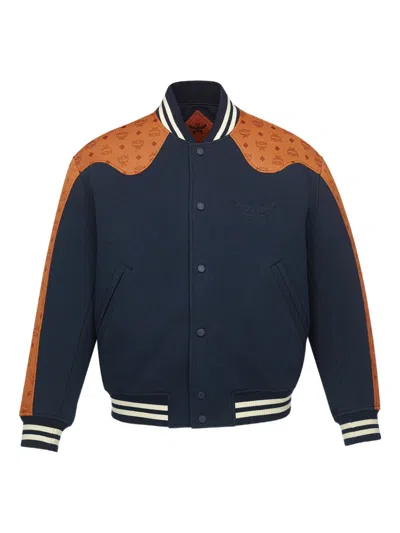 MCM PONTE VARSITY MONOGRAM BOMBER JACKET