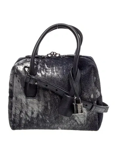 Pre-owned Mcm Ponyhair Top Handle Bag In Multi