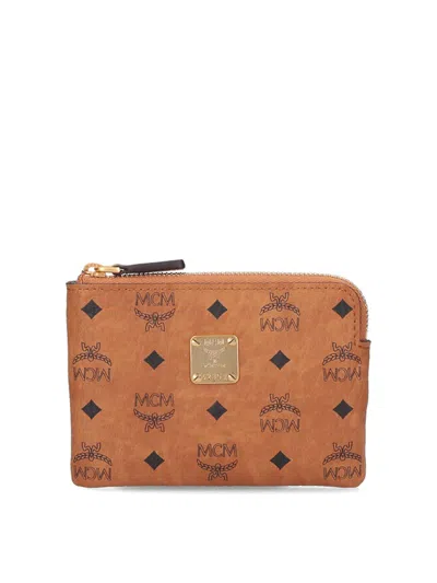 Mcm Portamonete Zip In Brown