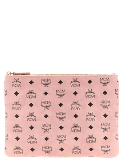 Mcm Pouch Medium Shoulder Bag In Pink