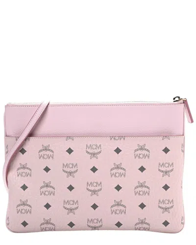 Mcm Powder Pink Visetos Coated Canvas Medium Crossbody Pouch (authentic Pre-  Loved)
