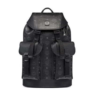 Mcm Printed Backpack In Black