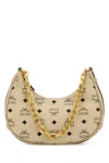 Mcm Beige Aren Crescent Shoulder Bag