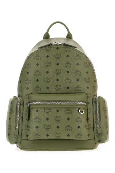 Mcm Printed Canvas Backpack In Brown