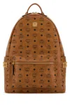 Mcm Printed Canvas Backpack In Brown