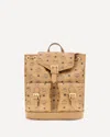 Mcm Printed Canvas Backpack In Sand